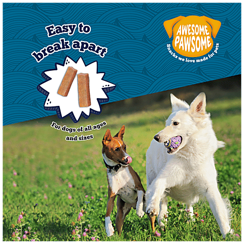 Awesome Pawsome All-Natural Dog Treats - With Salmon Supreme Recipe, Rich In Omega 3, Grain Free, 85 g Pouch