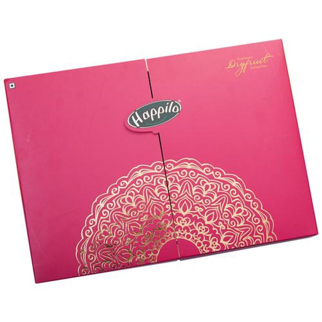 Happilo Dry Fruit Celebrations Gift Box - Marigold, 650 g 