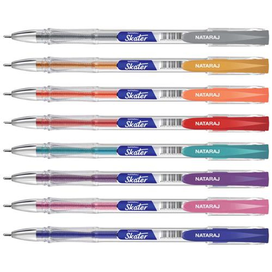 Buy Nataraj Skater Sparkle Colourful Gel Pens Premium Quality, Smudge