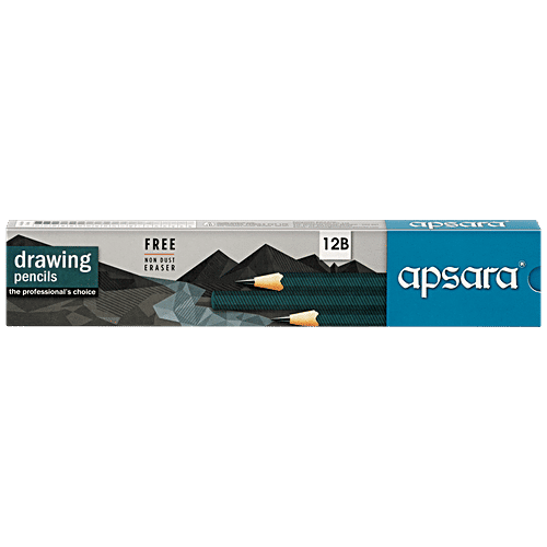 Apsara Drawing Pencils - 12H, Strong Lead, Comfortable Hexagonal Grip, 10 pcs