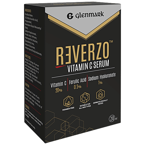 Reverzo Vitamin C Serum - 20% With Hyaluronic & Ferulic Acid,Skin Brightening & Anti-Aging, 20 ml  