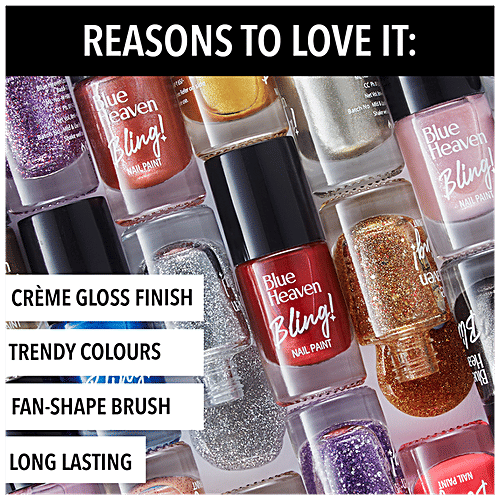 Blue Heaven Bling Nail Paint, 8 ml Romantic Rose - 503