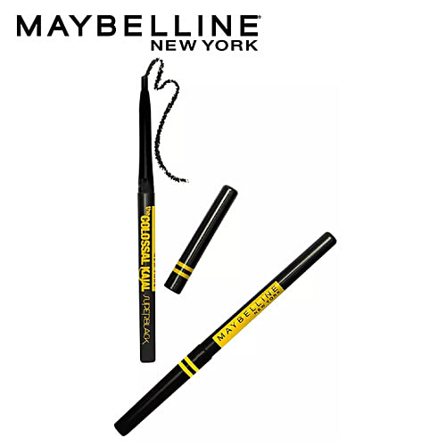 Maybelline New York The Colossal Kajal - Super Black, Waterproof & Long Lasting, 0.35 g (Pack of 2) 
