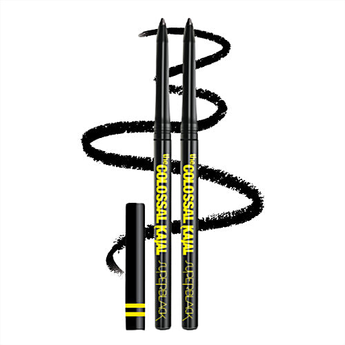 Maybelline New York The Colossal Kajal - Super Black, Waterproof & Long Lasting, 0.35 g (Pack of 2) 