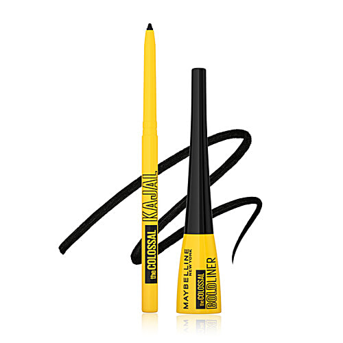 Maybelline New York The Colossal Kajal & Bold Eye Liner - Eye Essential Kit, Waterproof, Long Lasting, 24 g Combo 