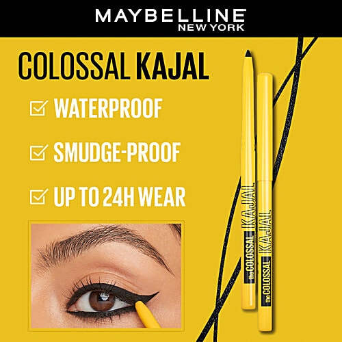 Maybelline New York The Colossal Kajal & Bold Eye Liner - Eye Essential Kit, Waterproof, Long Lasting, 24 g Combo 