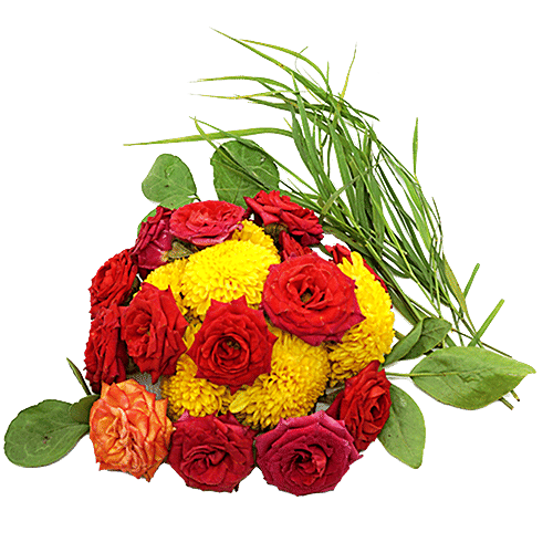 Buy fresho! Assorted Puja Flowers & Greens Mix To Decorate, For
