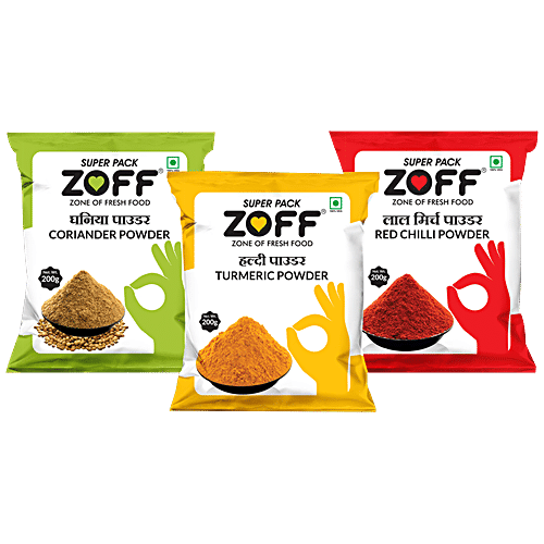 Buy Zoff Super CTC Combo Red Chilli, Coriander & Turmeric Powder,High