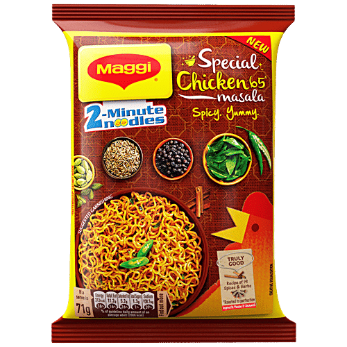 Maggi 2-Minute Instant Noodle - Spicy, Yummy, Special Chicken 65 Masala, 71 g  