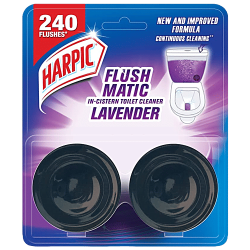 Harpic Flushmatic In-Cistern Toilet Cleaner Block - Lavender, 100 g  Easy To Use, Lasts Upto 240 Flushes