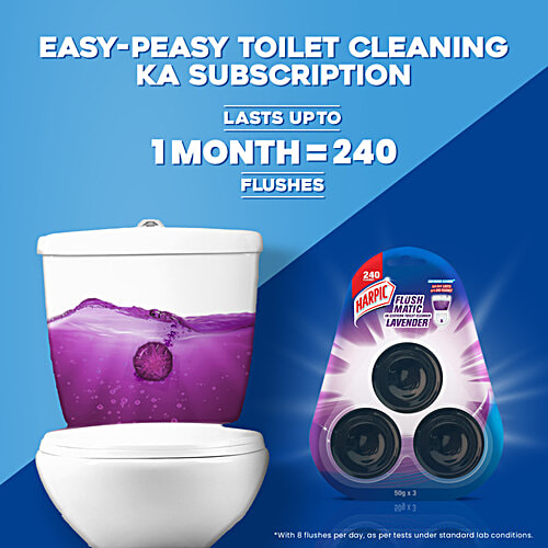 Harpic Flushmatic In-Cistern Toilet Cleaner Block - Lavender, 150 g