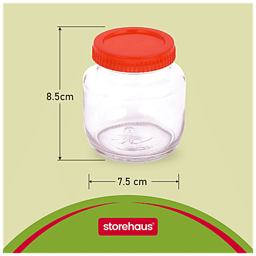 STOREHAUS Glass Container - With Lid, Round, High Quality, Durable, 2 pcs