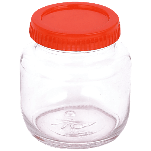 STOREHAUS Glass Container - With Lid, Round, High Quality, Durable, 2 pcs