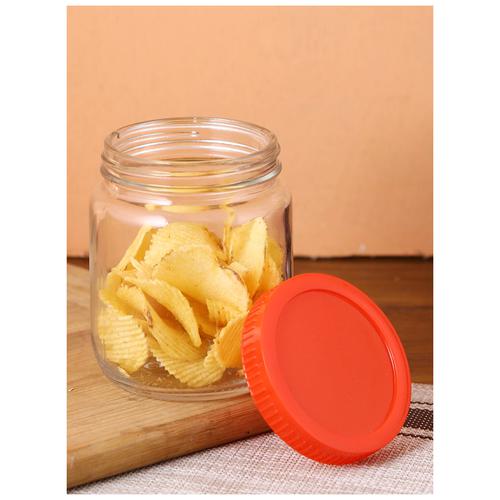 STOREHAUS Glass Container - With Lid, Round, High Quality, Durable, 6 pcs  