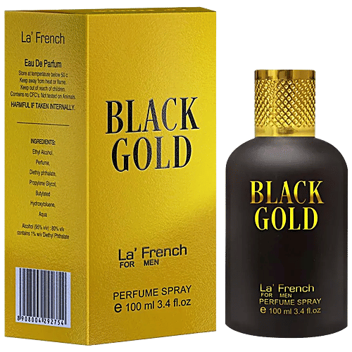 La' French Black Gold Perfume Spray Eau De Parfum - Long Lasting Fragrance, For Men, 100 ml