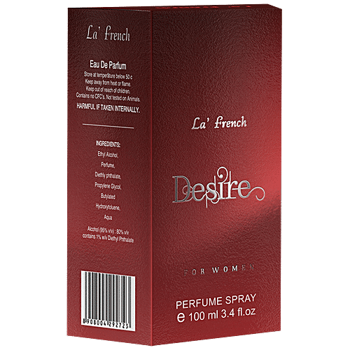 La' French Desire Perfume Spray Eau De Parfum - Long Lasting Fragrance, For Women, 100 ml