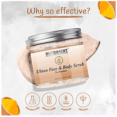 Nutriment Ubtan Face & Body Scrub - Organic & Paraben Free, For All Skin Types, 250 g  