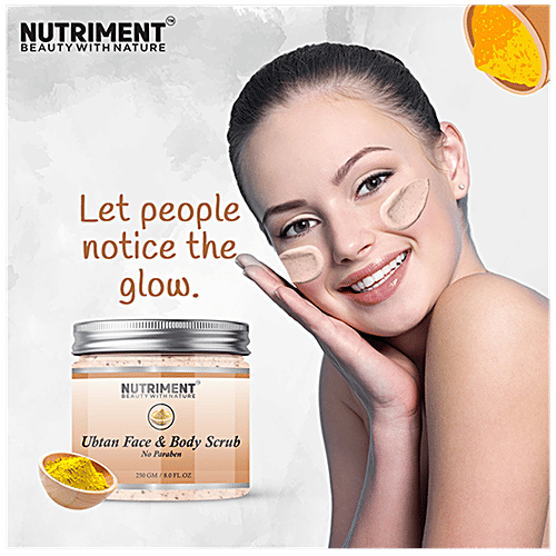 Nutriment Ubtan Face & Body Scrub - Organic & Paraben Free, For All Skin Types, 250 g  