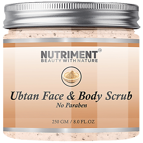Nutriment Ubtan Face & Body Scrub - Organic & Paraben Free, For All Skin Types, 250 g  