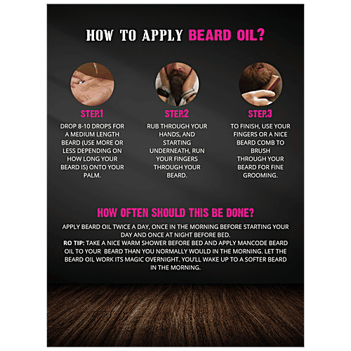 Mancode Geranium & Tea Tree Beard Oil - With Pure Ingredients, Natural, Reduces Dryness, 60 ml