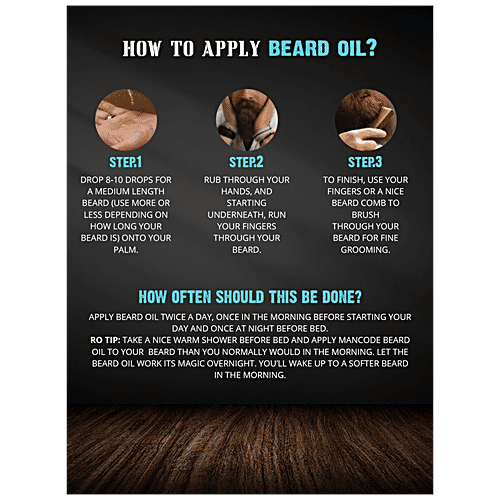 Mancode Cedarwood Rosemary Beard Oil - With Pure Ingredients, Natural, Reduces Dryness, 60 ml