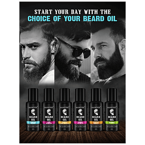 Mancode Cedarwood Rosemary Beard Oil - With Pure Ingredients, Natural, Reduces Dryness, 60 ml