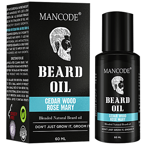 Mancode Cedarwood Rosemary Beard Oil - With Pure Ingredients, Natural, Reduces Dryness, 60 ml