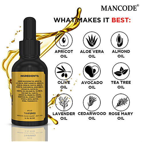 Buy Mancode Beard Growth Oil With 100 Natural Ingredients, Promotes