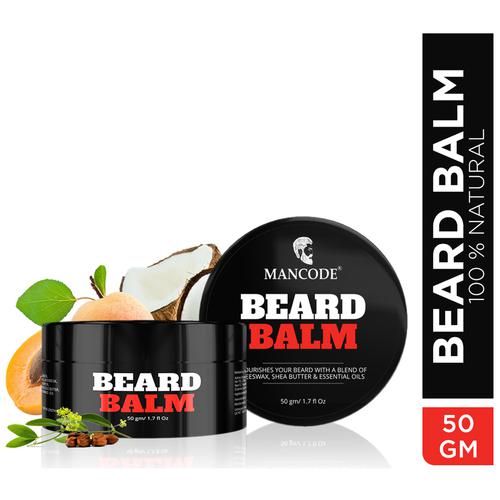 Mancode Beard Balm - Blend Of Beeswax, Shea Butter & Essential Oils, 50 g  