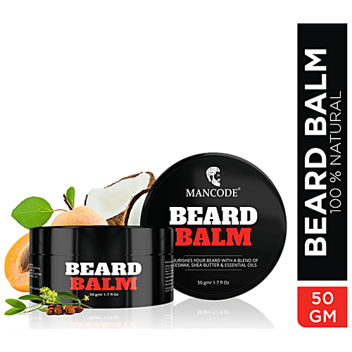 Mancode Beard Balm - Blend Of Beeswax, Shea Butter & Essential Oils, 50 g