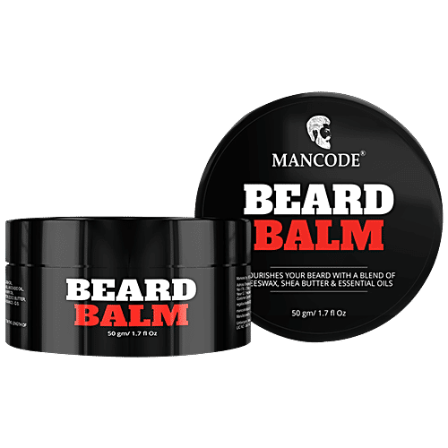 Mancode Beard Balm - Blend Of Beeswax, Shea Butter & Essential Oils, 50 g