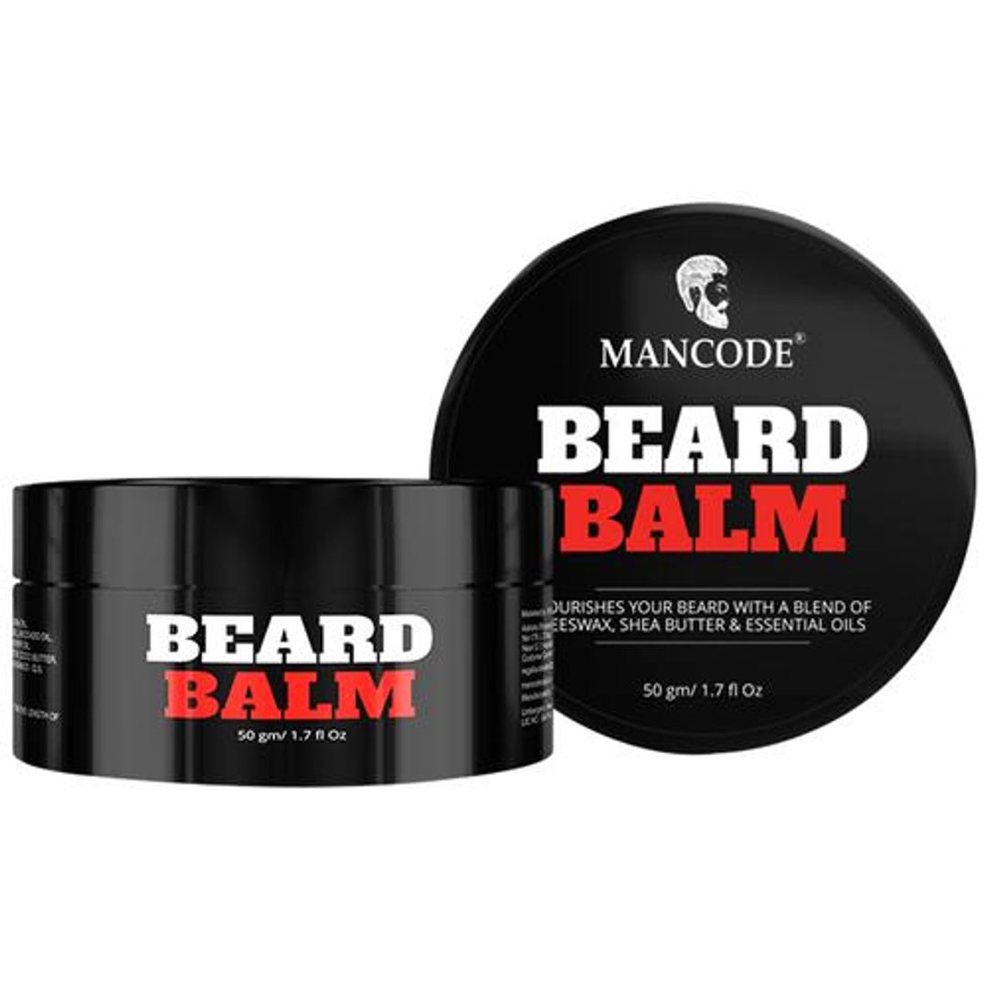 Mancode Beard Balm - Blend Of Beeswax, Shea Butter & Essential Oils, 50 g 