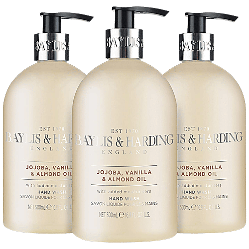 Baylis & Harding Hand Wash Liquid - Jojoba, Vanilla & Almond Oil, Moisturising,No Parabens, 500 ml  