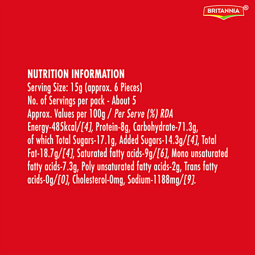 Britannia 50-50 Potazos - Masti Masala, Spicy Flavoured Crisps, 71.5 g Pouch Potato and Biscuit ka tasty combination
