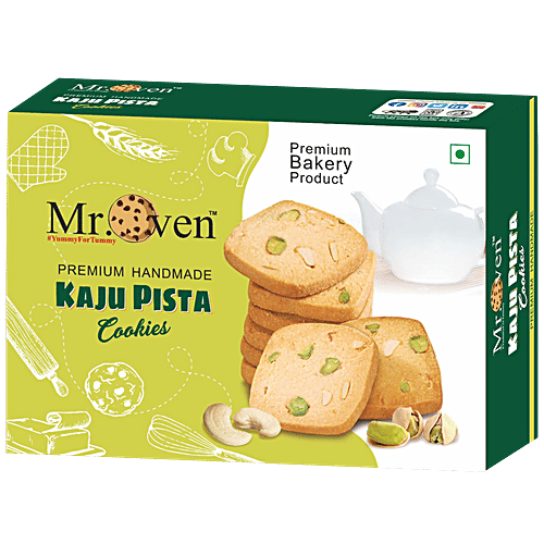 Mr Oven Kaju Pista Cookies - Premium Handmade, Sweet & Crispy, Healthy Snacks, 350 g