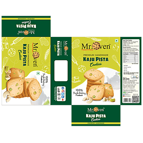Mr Oven Kaju Pista Cookies - Premium Handmade, Sweet & Crispy, Healthy Snacks, 350 g