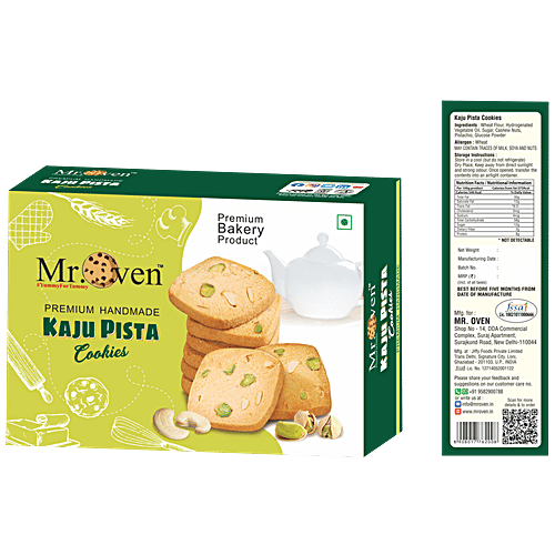 Mr Oven Kaju Pista Cookies - Premium Handmade, Sweet & Crispy, Healthy Snacks, 350 g