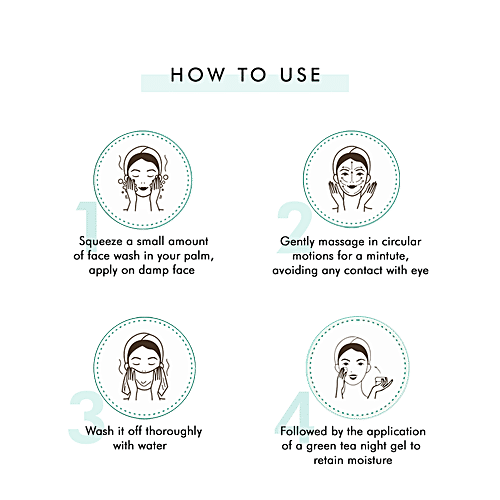 mCaffeine Vitamin C Green Tea Face Wash - With Hyaluronic Acid, Dirt Removal, Soap Free Cleanser, 100 ml  