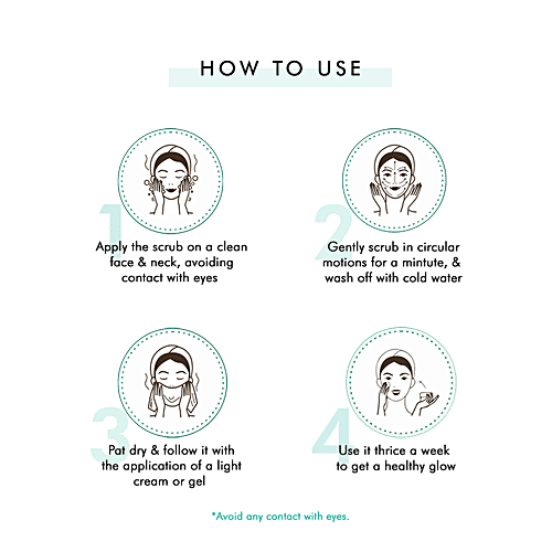 mCaffeine Exfoliating Green Tea Face Scrub - With Vitamin C & Walnut, For Dirt & Blackheads Removal, 100 g