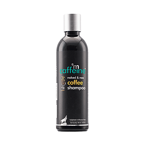 mCaffeine Naked & Raw Coffee Shampoo - Hair Fall Control With Protein & Argan Oil, Smoothens & Shines, 250 ml  