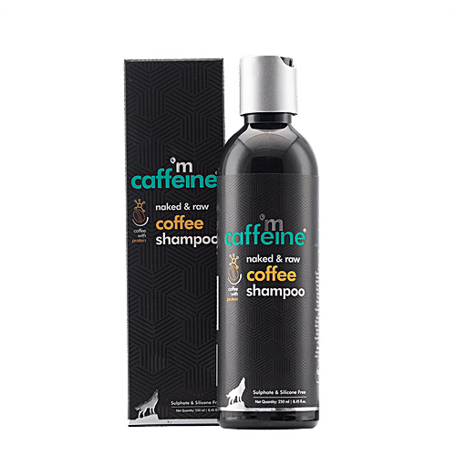 mCaffeine Naked & Raw Coffee Shampoo - Hair Fall Control With Protein & Argan Oil, Smoothens & Shines, 250 ml  