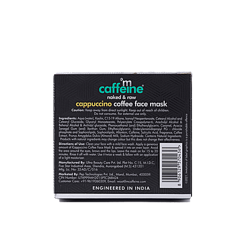 Buy MCaffeine Anti Acne Cappuccino Coffee Face Mask Clay Pack, With