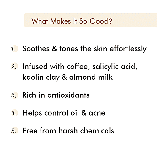 mCaffeine Anti Acne Cappuccino Coffee Face Mask - Clay Pack, With Salicylic Acid, For Oil Control, 100 g  