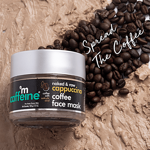 mCaffeine Anti Acne Cappuccino Coffee Face Mask - Clay Pack, With Salicylic Acid, For Oil Control, 100 g  