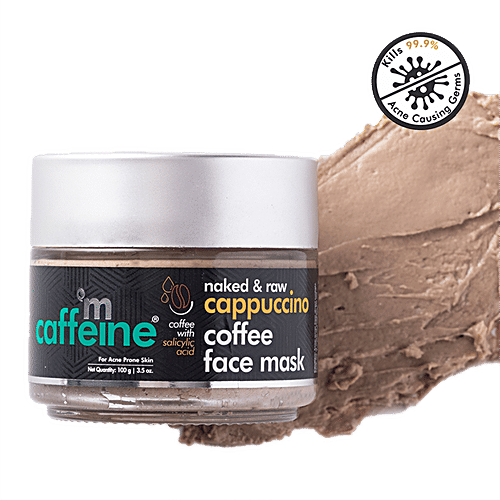 mCaffeine Anti Acne Cappuccino Coffee Face Mask - Clay Pack, With Salicylic Acid, For Oil Control, 100 g  