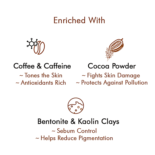 mCaffeine Skin Repair Mocha Coffee Face Mask - Sebum Control, With Cocoa & Bentonite Clay, 100 g