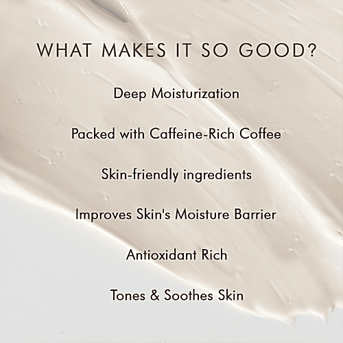 mCaffeine Non-Sticky Latte Coffee Face Moisturizer - With Ceramide & Shea Butter, For Deep Moisture, 50 ml