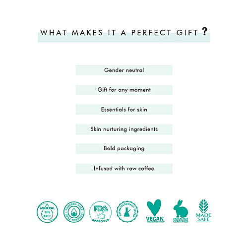 mCaffeine Coffee De-Stress Gift Hamper - Body Scrub, Body Oil, Wooden Massager, For Women & Men, Relaxing Routine, 200 g  