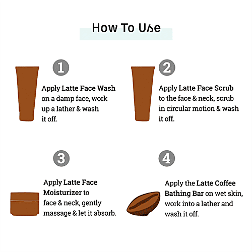 mCaffeine Coffee Skincare Gift Set - Nourishing Face Wash, Scrub, Moisturiser & Bathing Bar, For Women & Men, 300 g  