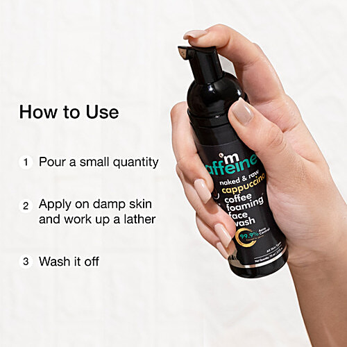 mCaffeine Naked & Raw Cappuccino Coffee Foaming Face Wash - With Vitamin E, Controls Acne, 75 ml  